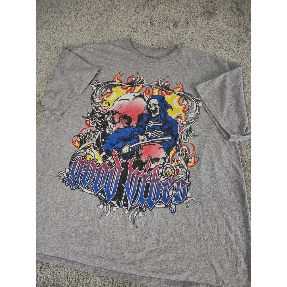 Style Daba Tshirt Good Vibes Mens 3XL‎ 100% Cotton Skull Grunge Hip Hop Y2K